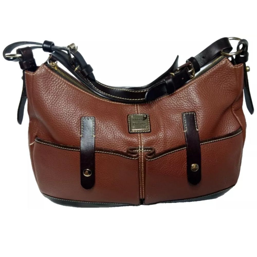 Dooney & Bourke Hobo Bag Pebble Leather Shoulder Bag Safari Brown